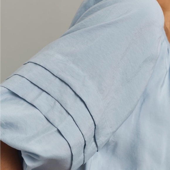 Anthropologie Maeve Short Sleeve Bubble Tiered Top - Picture 3 of 8